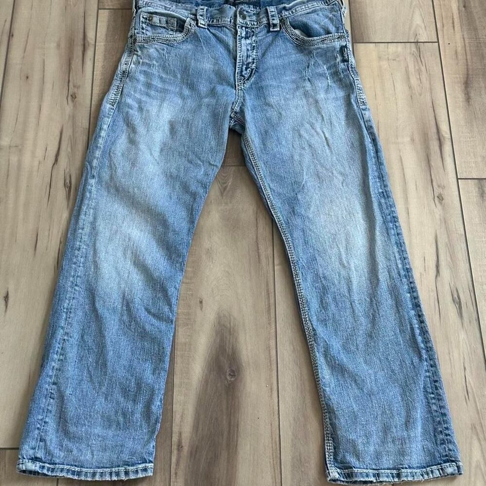 Silver Jeans Co Gordie Loose Fit Heavy Stitch Denim Jeans 34x30